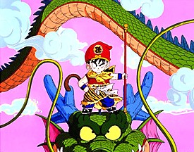 鳥山明の絵画作品　タイトルは、ドラゴンボール Dragon Ball 　悟飯と神龍